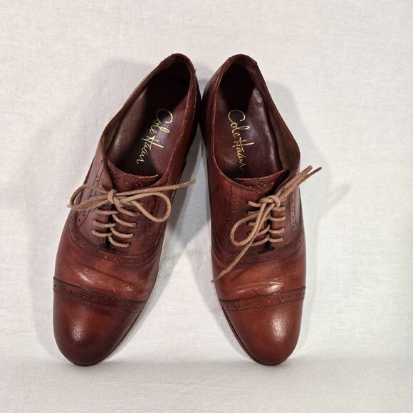 Cole Haan Mackenzie Brown Leather Oxford Shoes - Picture 7 of 16